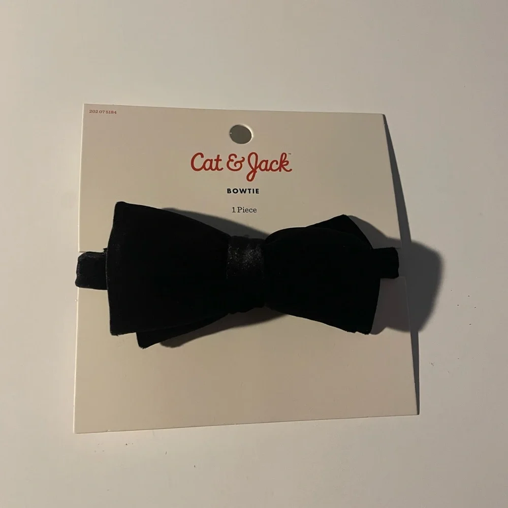 Cat & Jack Black Bow Tie Elegant Business Formal Attire Pre Tied NWT OSFM